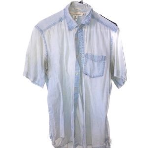 L.O.G.G. Regular Fit DIY Short Sleeved Shirt, Men's Medium, Faded Blue